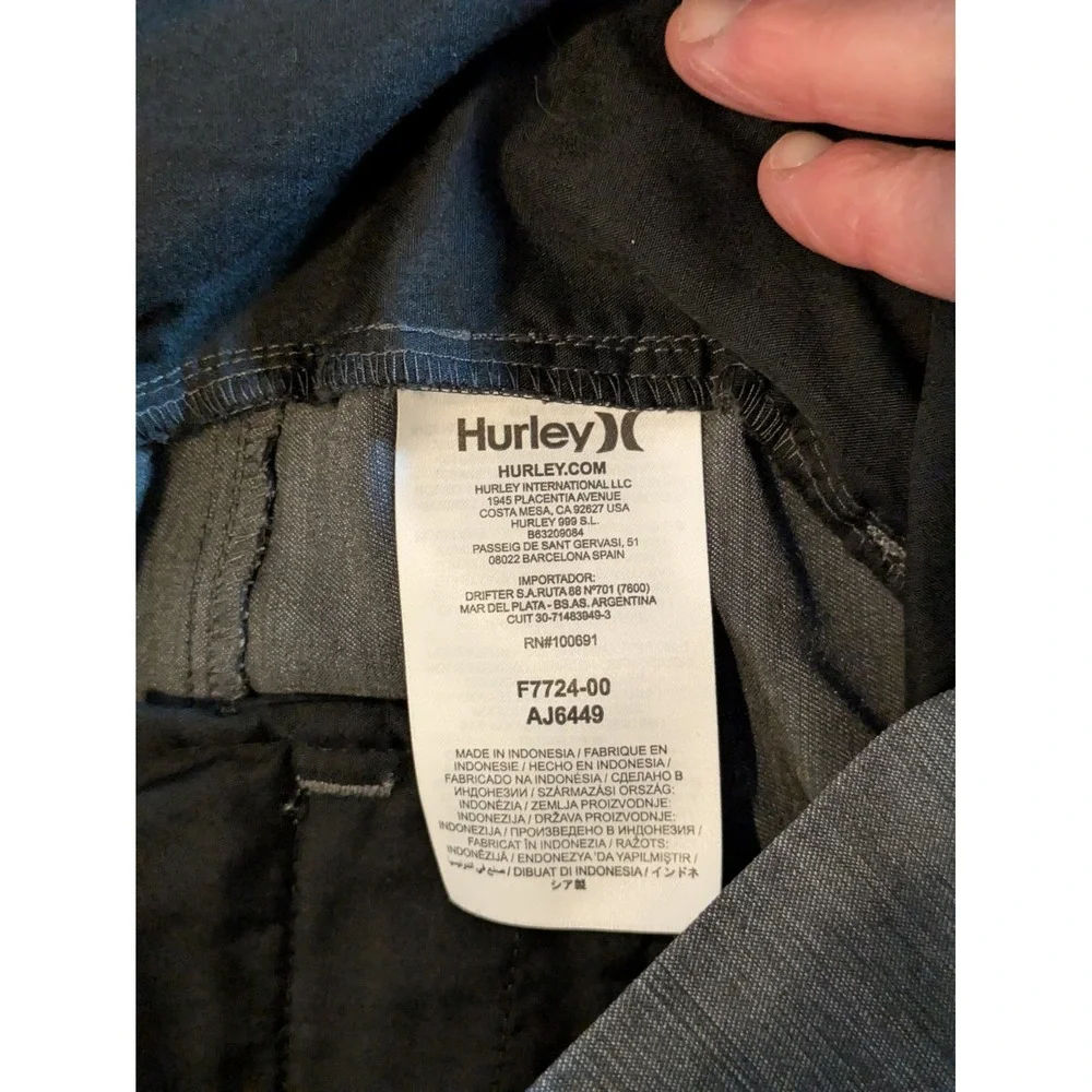 Hurley Shorts Mens Nike Dri-FIT Gray Chino Size 34 Performance Casual Golf